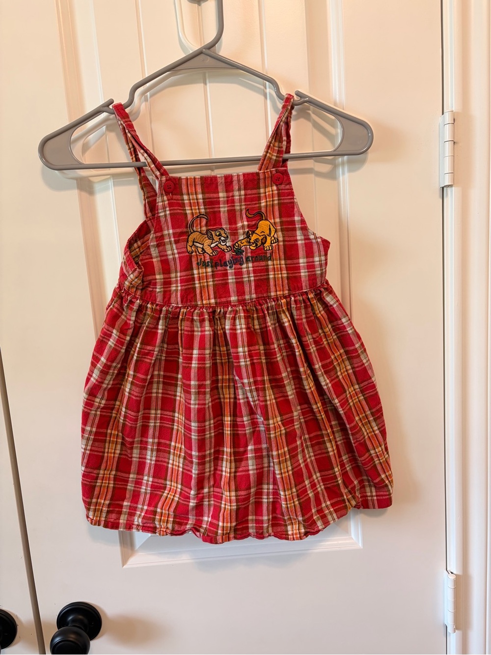 Disney Store Lion King Plaid Embroidered Dress 4T